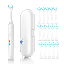 Fio dental elétrico com 50 cabeças de reposição - Fio dental vibratório, branco