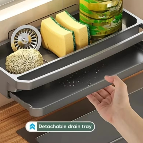 Kitchen Sink Organizer Rack,Self-Draining Shelf for Sponge B 1