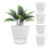 Vaso de planta autoirrigável de 6 polegadas com reservatório visual branco 1