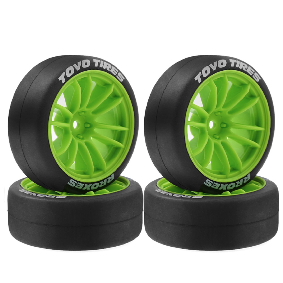 Drift Tire Wheel For 1/10 Rc Drift Car Green 4713648090987
