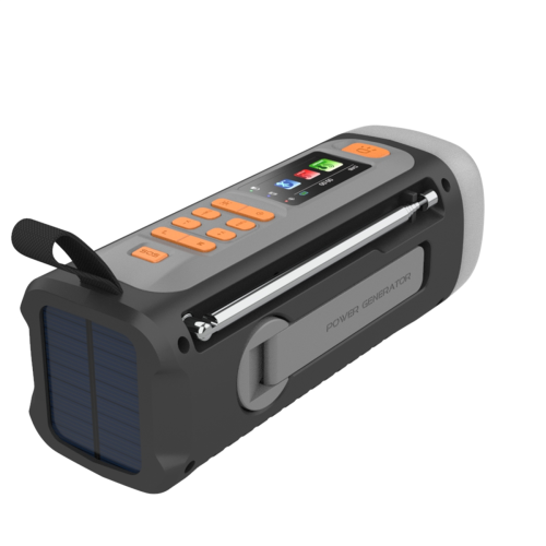 4500mAh nødradio FM/ Bluetooth USB/solcelle/håndsvingdynamo 2