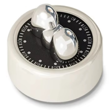 Mini relógio despertador visual para cozinhar e assar, branco