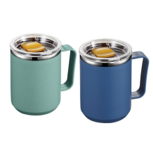Caneca de aço inoxidável com alça 450ml Caneca de aço inoxidável com parede dupla