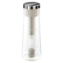 Large Capacity Cold Infusion Carafe 64oz Stainless Steel with Leak Proof Silicone Seal for Outdoor Use White
