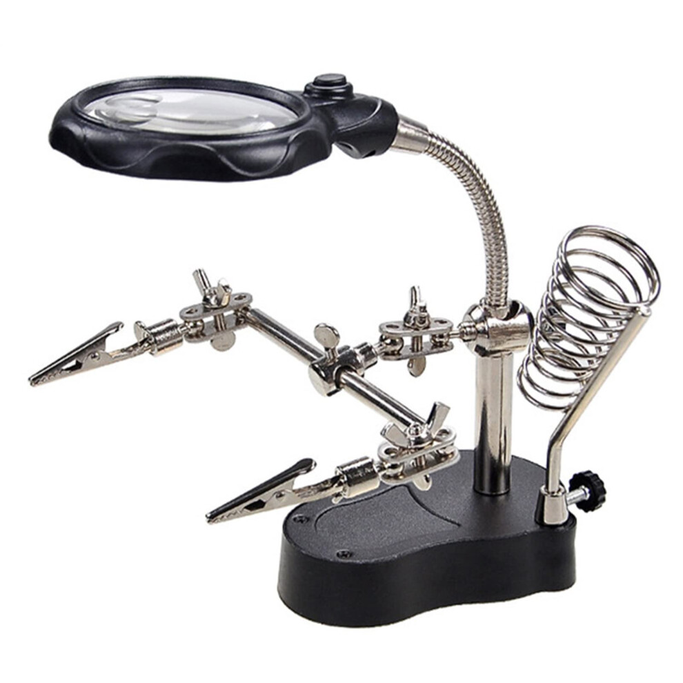 Helping Hands Soldering Station With 4X Magnifying Glass, Led Light, Adjustable Clips For Electronics And Jewelry Repair 6447073408380