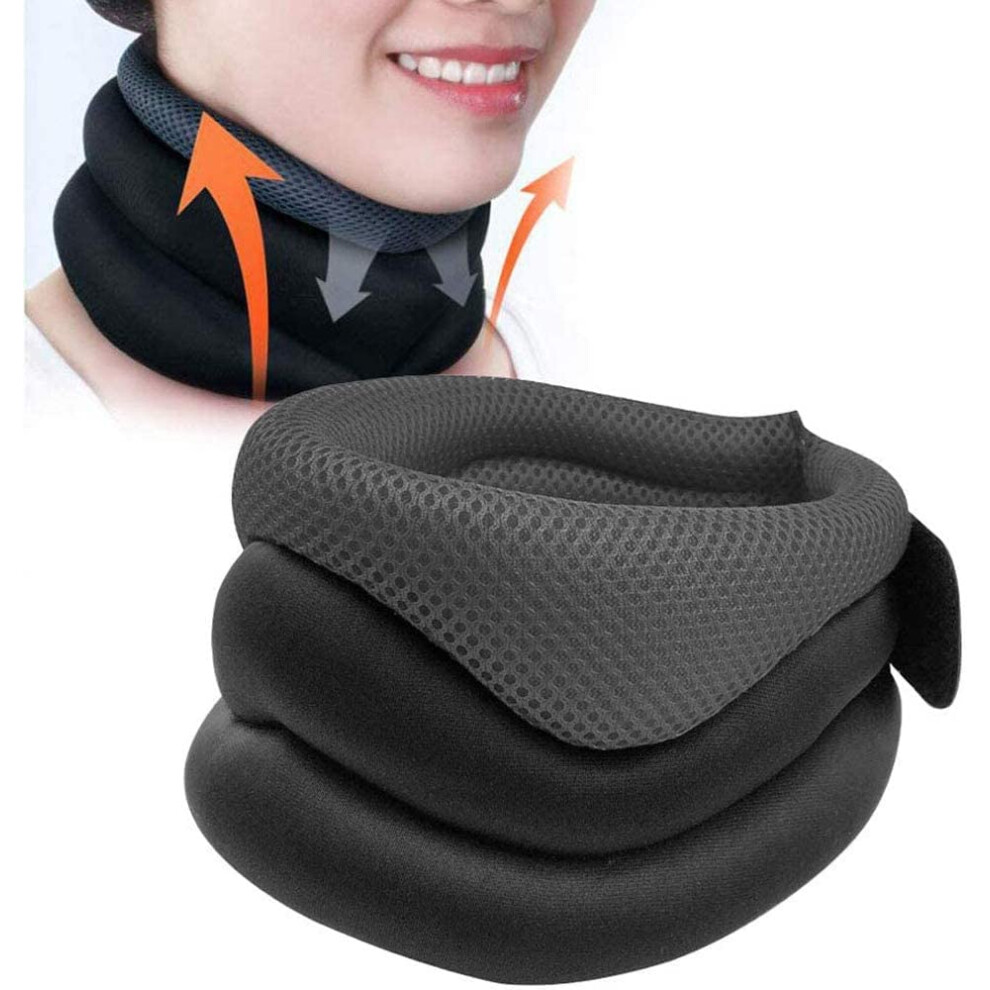 Women Neck Support Brace Ergonomic Cervical Collar Soft Foam Adjustable Neck Brace for Pain Relief and Stabilizing Vertebrae Grey