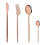 24Pcs Rose Gold Dinnerware Set Stainless Steel Tableware Set 7