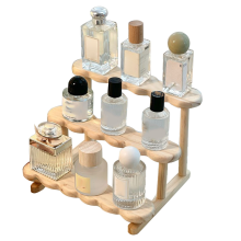 3 Tier Display Riser Stand Wooden Shelf for Perfume Organizer Perfume