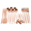 24Pcs Rose Gold Dinnerware Set Stainless Steel Tableware Set 1