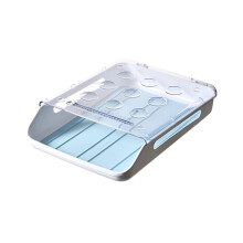 Refrigerator Holder Automatic Rolling Storage Container with Transparent Lid Drawer Tray for Fridge Organization