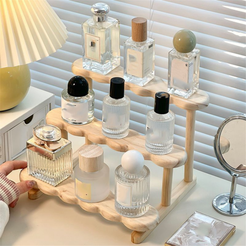 3 Tier Display Riser Stand Wooden Shelf for Perfume Organizer Perfume 1