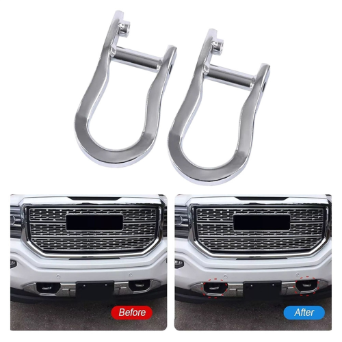 2Pcs Chrome Tow Hooks Trailer Hook Kit for 1
