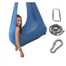 (100*280CM, Blue) Aerial Yoga Therapy Swing Set & Hammock Kit For Flexibility & Pain Relief QBB