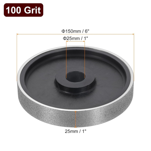 Meule diamantée pour bijoux lapidaires, 6 pouces, grain 100 1