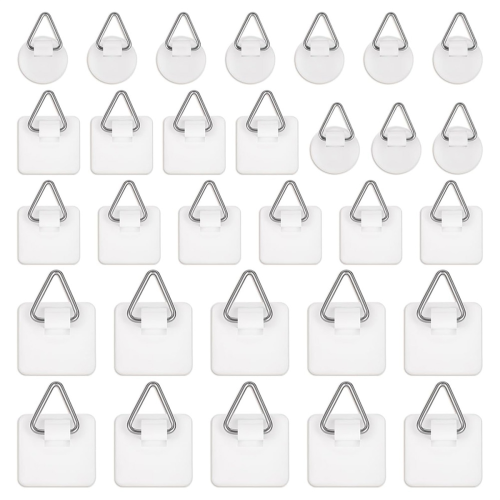 Pacote com 30 ganchos adesivos para pendurar quadros