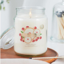 (Default) Wickford & Co Luxury Scented Large Glass Jar Candle – 18oz, Cherry Bakewell. 95-Hour Burn Time,  Cosy Winter Fragrance Decor Freshener