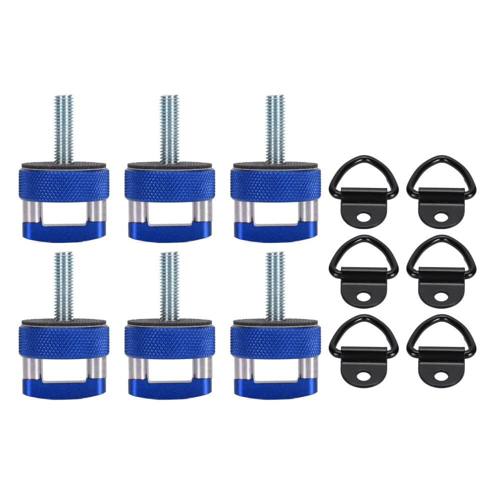 6Pcs Quick Removal Thumb Screw Steel Billet Blue 8320539831749