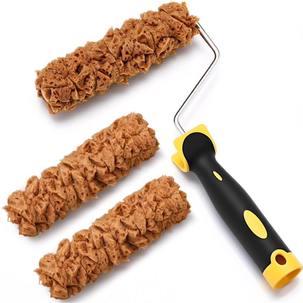 Paint Roller Kit 3 Pcs Texture Sponge Paint Rollers With Roller Frame 4713648026801