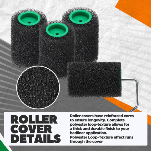 Verfrollerset met structuur, 4 inch bedliner-rollerhoezen met frame 2