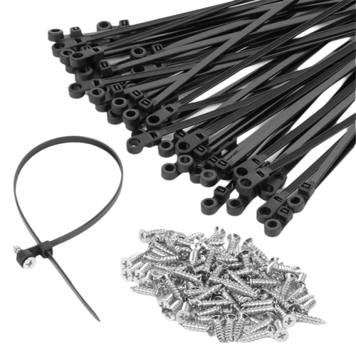 Abraçadeiras de 12 polegadas (pacote com 100) Abraçadeiras de plástico com furo para montagem de parafuso