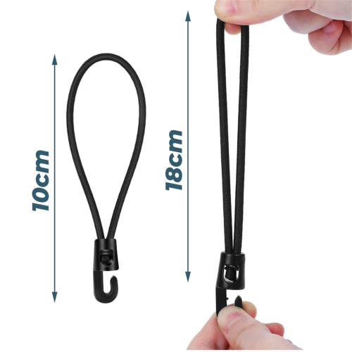 Tensioning Elastic Straps with Hooks, Pack of 20 1