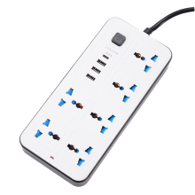 Universal Power Strip Multi-Outlet Electrical Socket UK Plug White