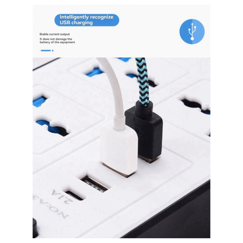 Universal Power Strip Multi-Outlet Electrical Socket UK Plug White 2