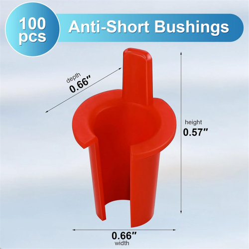 Pacote com 100 buchas anti-curto de 3/8 polegadas para cabos elétricos/Bx 2