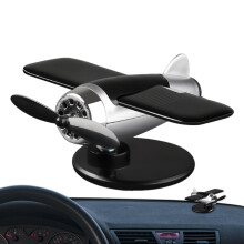 Solar Powered Aircraft Ornament, Rotating Silver Aircraft Model for Car Dashboard, Creative Sun-Operated Interior Decoration