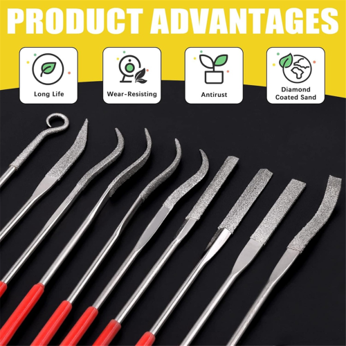 11-Piece Mini Diamond File Combination Set, for Woodworking 2
