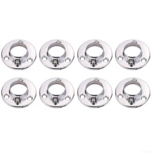 8PCS Round Wardrobe Rail Locking End Bases for 25mm Rods, Durable Metal Flanges for Closet Support and Wardrobe Organization