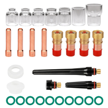 30Pcs TIG Welding Torch Accessories Stubby Gas Lens Kit 3.2mm