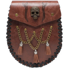 Leather Belt Pouches Vintage Coin Purse for Men and Women, Embossed Portable Bag for Middle Ages Costumes Accessories