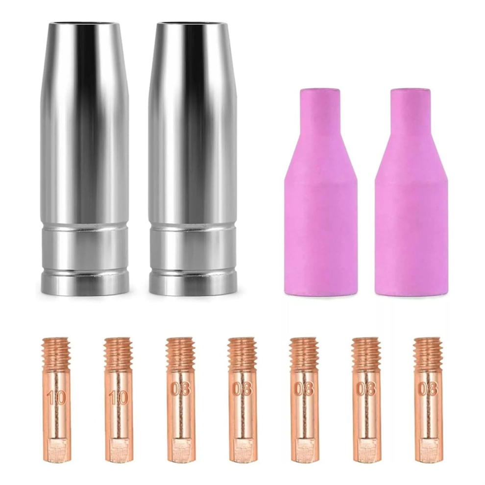 11Pcs Welding Nozzles Set Mig Torch 15Ak Compatible With Mig Welder 4713648018585