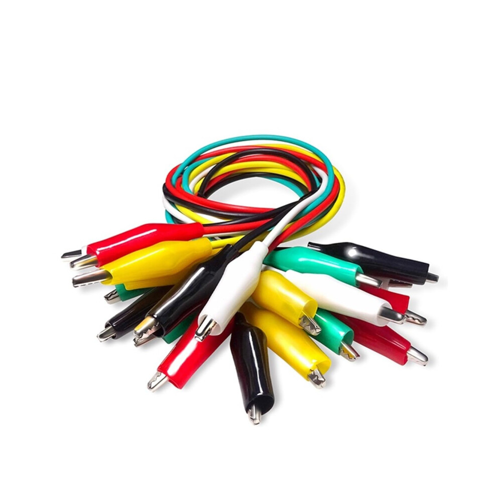 P1025 Alligator Clips Test Leads Set - 10Pcs Double Ended Crocodile Clip Jumper Wires, 5 Color Options, Electrical Cable Testing 6038364083678