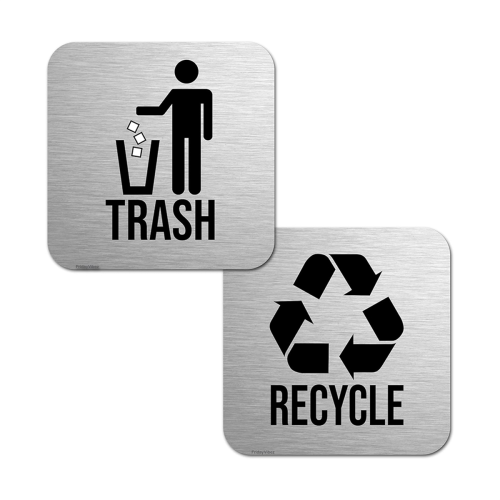 Indoor Trash and Recycle Combo for Garbage Can Logo Symbol
