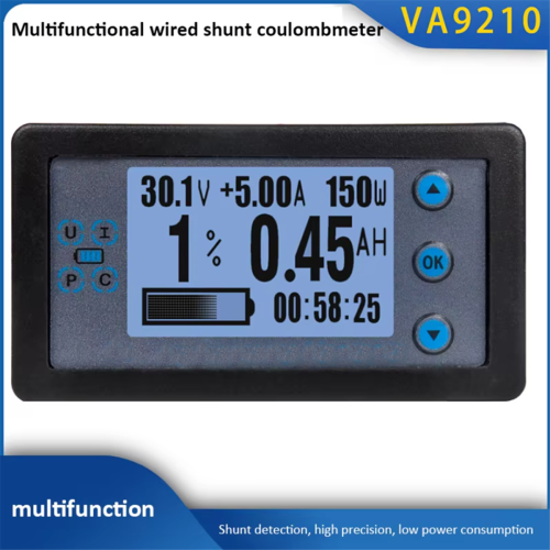 DC 8-120V digital energimåler multifunktionel coulombometer 200A 2