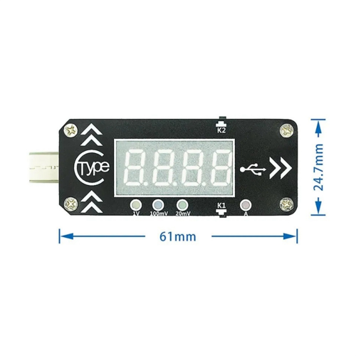 Typ-C PD snabbladdningsavtryckare DC-testinstrument 1