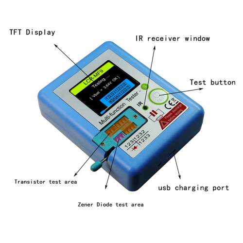 Transistor Tester Diode Triode Kapacitans Modstandsmåler 2