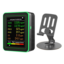 Monitor WiFi 6 în 1 pentru calitatea aerului interior HCHO TVOC CO2 CO PM10 Negru