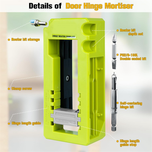 Door Hinge & Door Latch Installation Kit,Door Hinge Mortiser Template 2