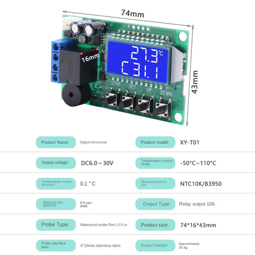 XY-T01 digital termostat temperaturkontrollmodul 1