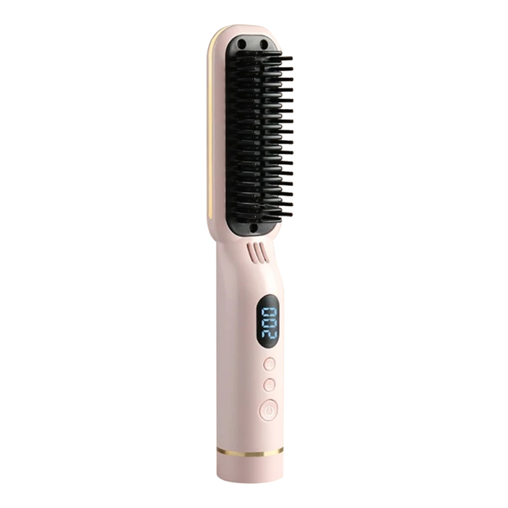 Wireless Wet & Dry Hair Straightening Comb Portable Hair Comb,C