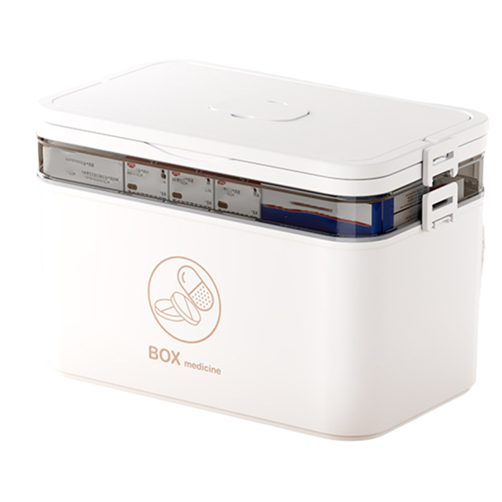 Home Medicine Box Multi-Layer Compartments Medicine Storage Box B