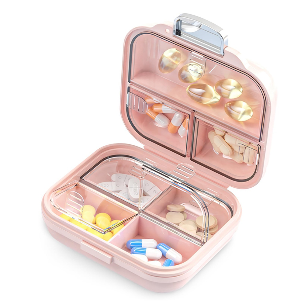 Travel Medicine Box with Labels 7-Compartment Mini Medicine Box B