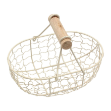 Antique Lattice Handle Wire Egg Basket, Rural Farmhouse Decoration