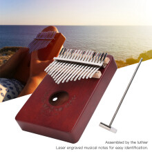 Kleines Mahagoni 17-Tasten Kalimba Daumenklavier – Tragbar, 110mm, Kaffee