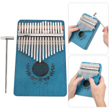 17-Key Mahagoni Kalimba Daumenklavier – Kleiner Tragbarer Blau (LTK17S)