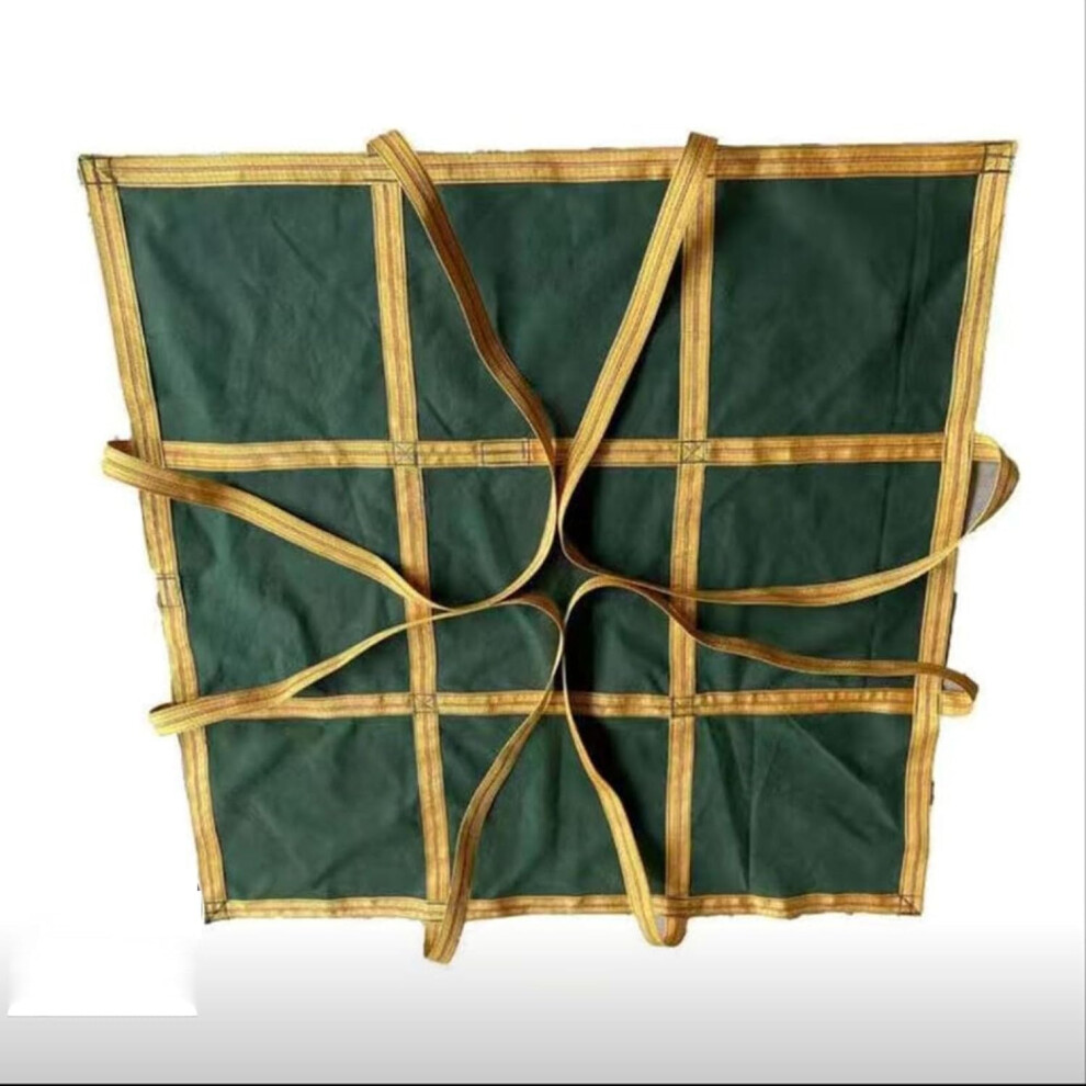 Suspended Lifting Net Bag, 80X80cm Canvas Soft Pallet Cargo Net, Reinforced Handle Crane Net For Construction And Transport 6038364084156