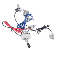 3-Wege-Schalter vorkonfektioniertes Elektro-Gitarrenkabel-Set 2V2T1J Schwarz